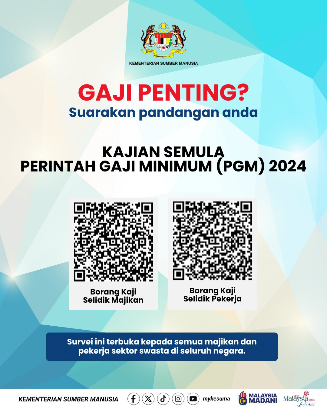 2026 06 10 Hebahan Survei Kajian Semula Perintah Gaji Minimum 2024