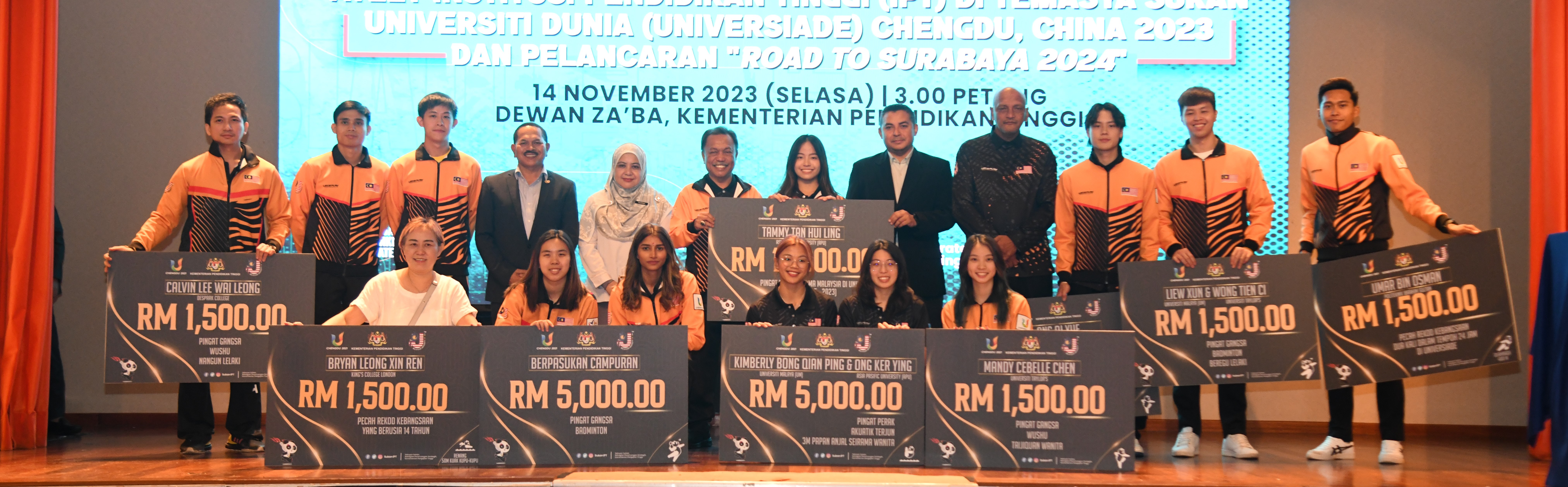 20 Atlet IPT Terima Habuan RM32,500 Cemerlang Di UNIVERSIADE Chengdu 2023