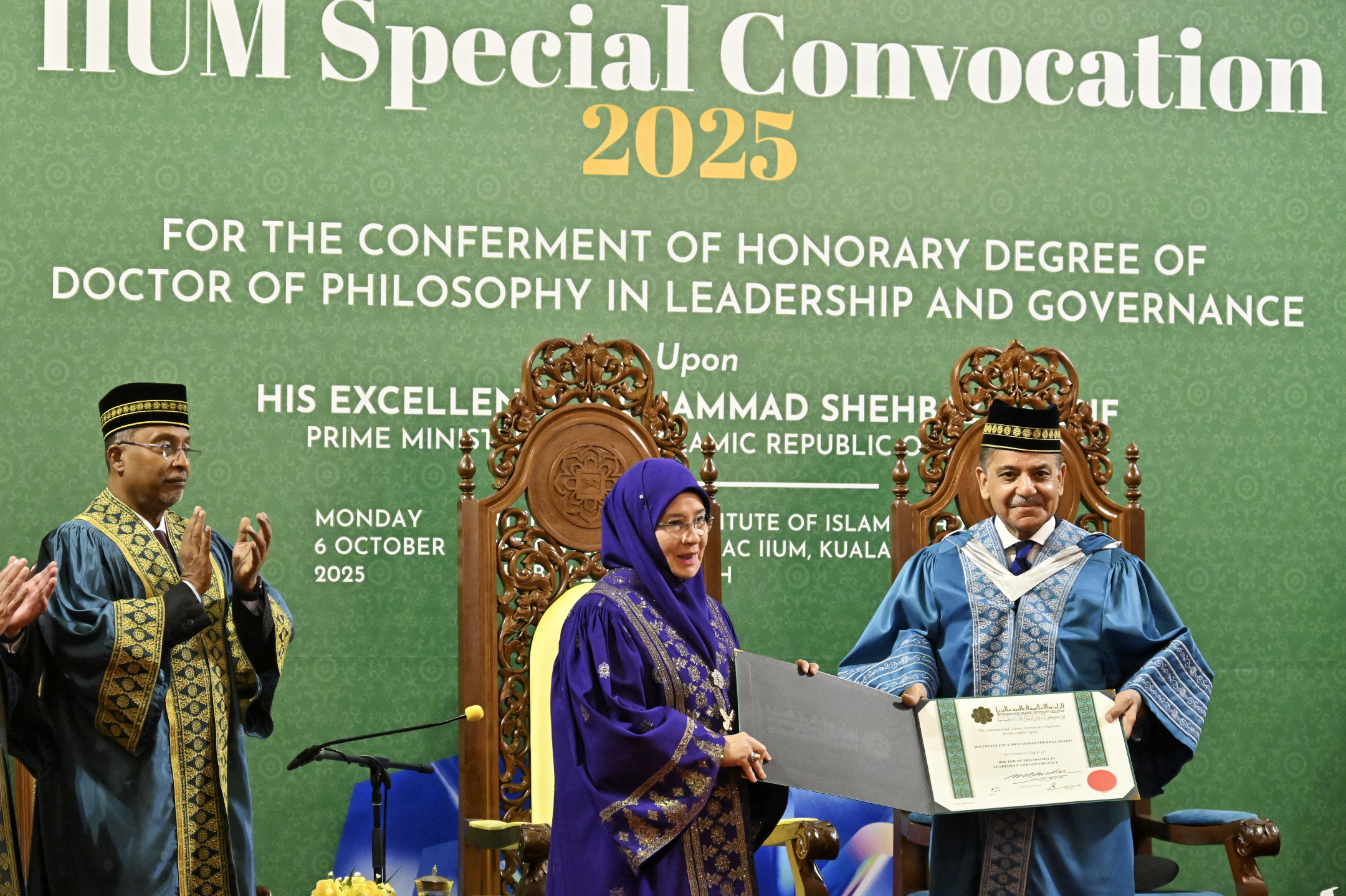 PM Pakistan, TYT Shehbaz Sharif Dianugerah Ijazah Kehormat Doktor Falsafah