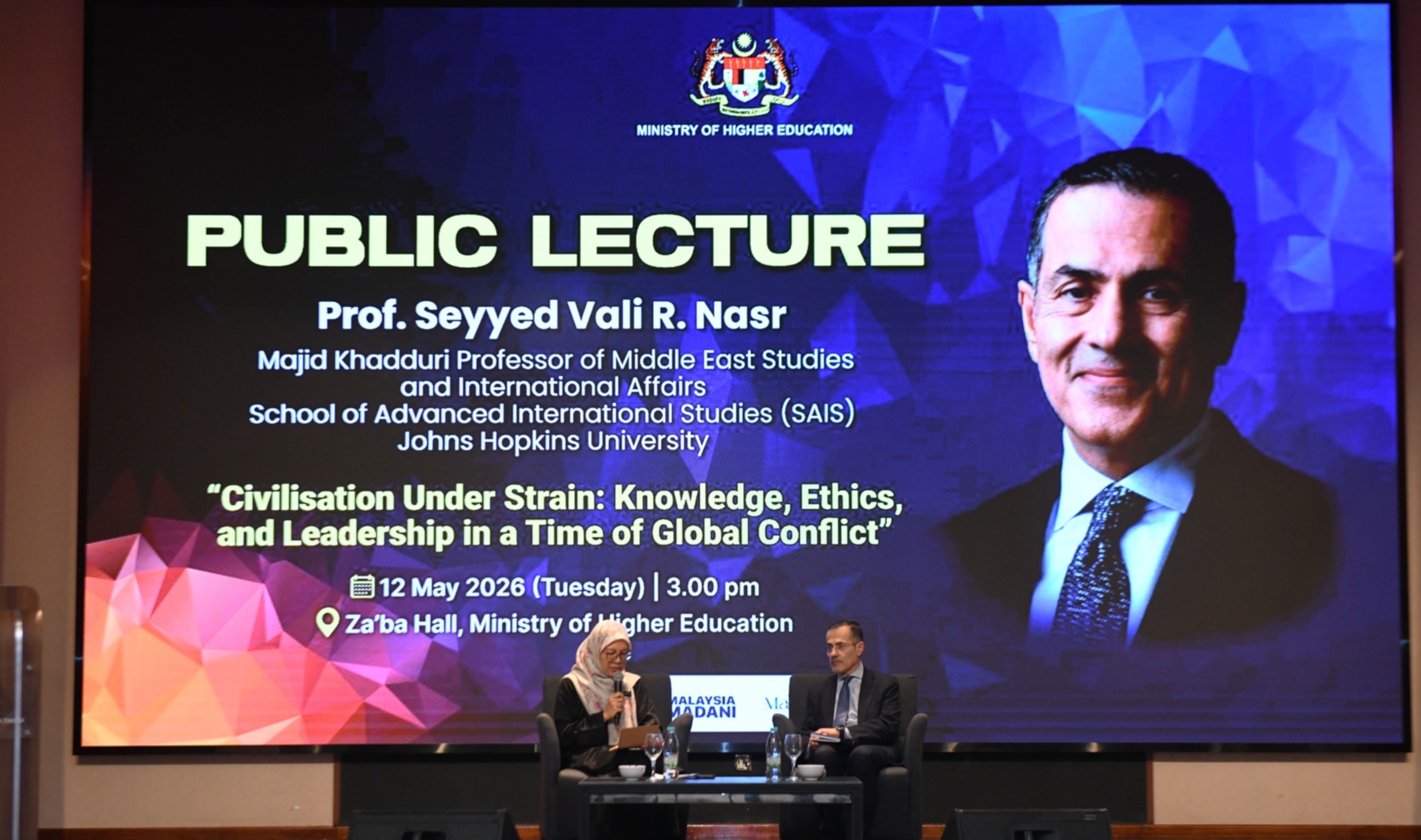 Prof. Seyyed Vali R. Nasr Kongsi Perspektif Geopolitik Asia Barat di Sesi Syarahan Umum KPT