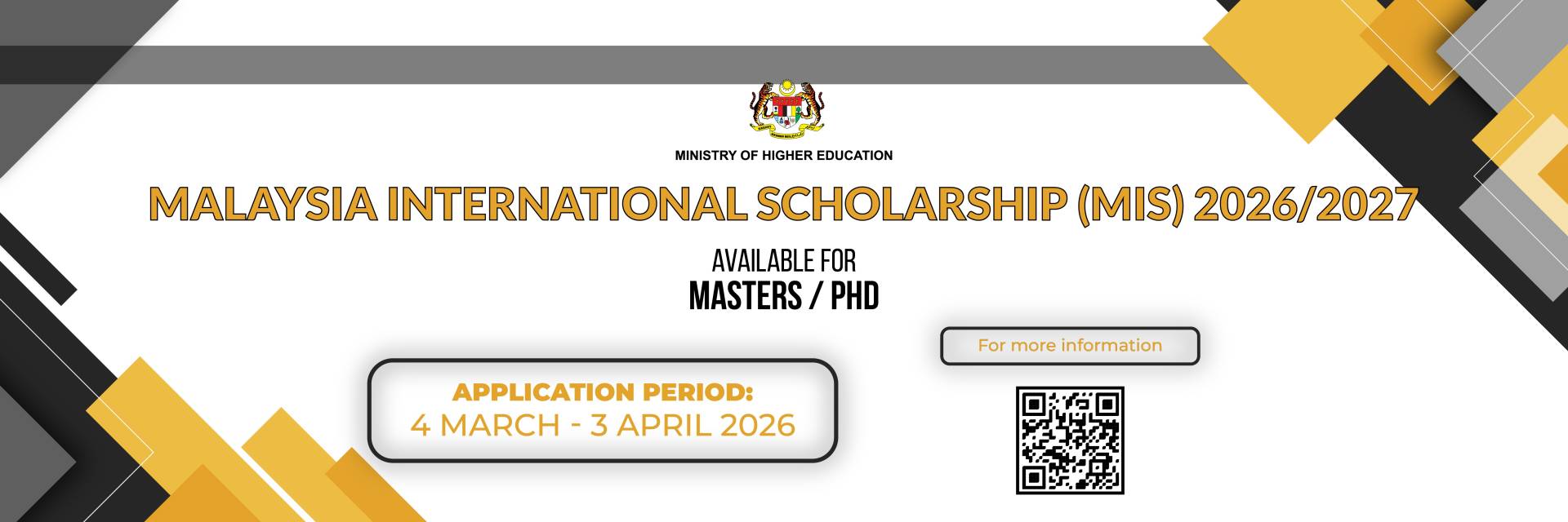 Program Biasiswa Malaysia International Scholarship (MIS) Sesi Akademik 2026/2027 