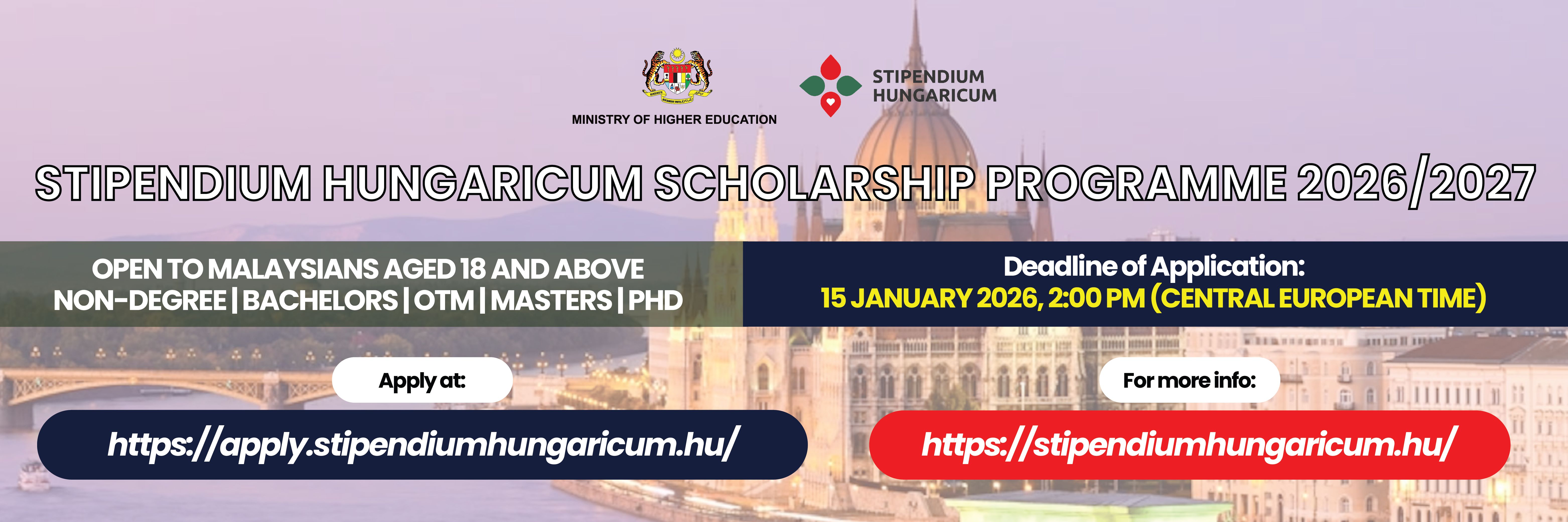 Permohonan Stipendium Hungaricum Scholarship Programme 2026-2027