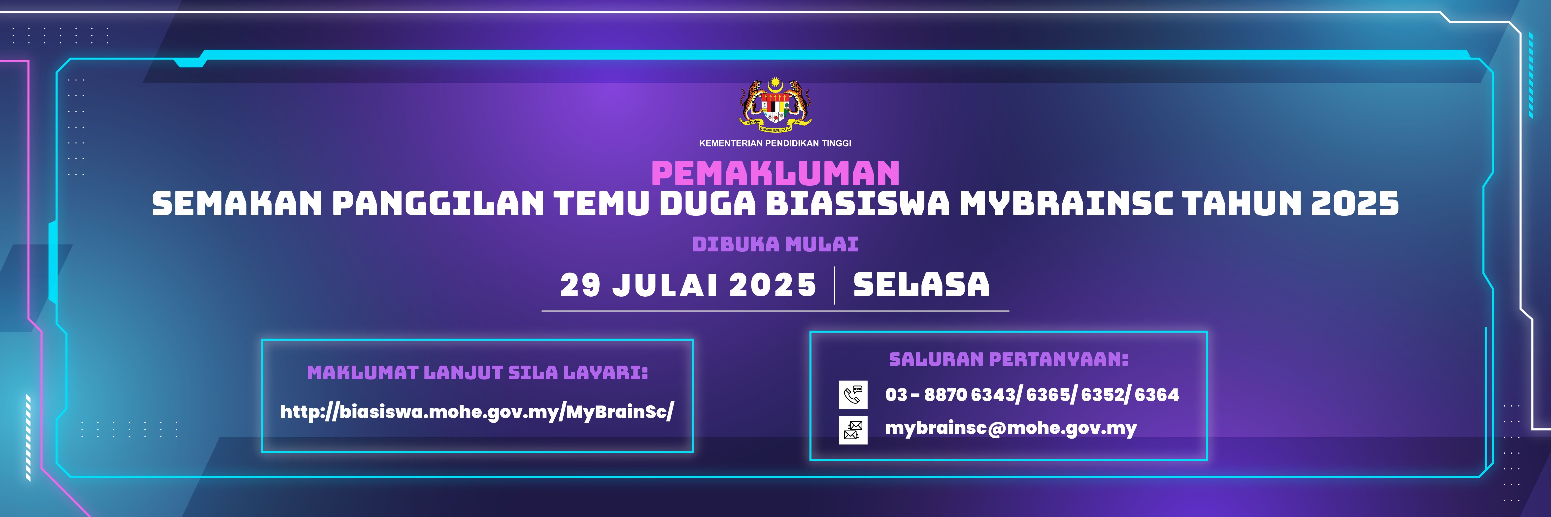 Semakan Temu Duga Biasiswa MyBrainSc 2025